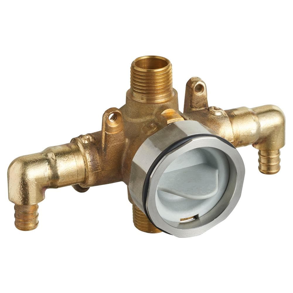 Compact Brass Shower Rough-In Valve with PEX Elbows