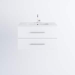 Napa 36 in. W x 20 in. D Single Sink Bathroom Vanity Wall Mounted in White with Acrylic Integrated Countertop