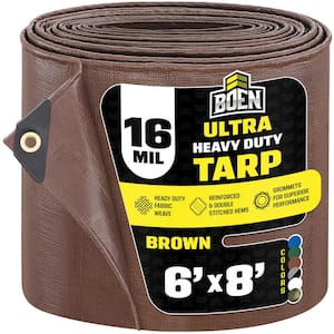 Ultra Heavy-Duty Tarp, 12 ft x 16 ft, 16 Mil Thick, Hunter Green