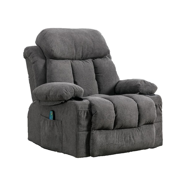 Grey fabric swivel recliner chair hot sale