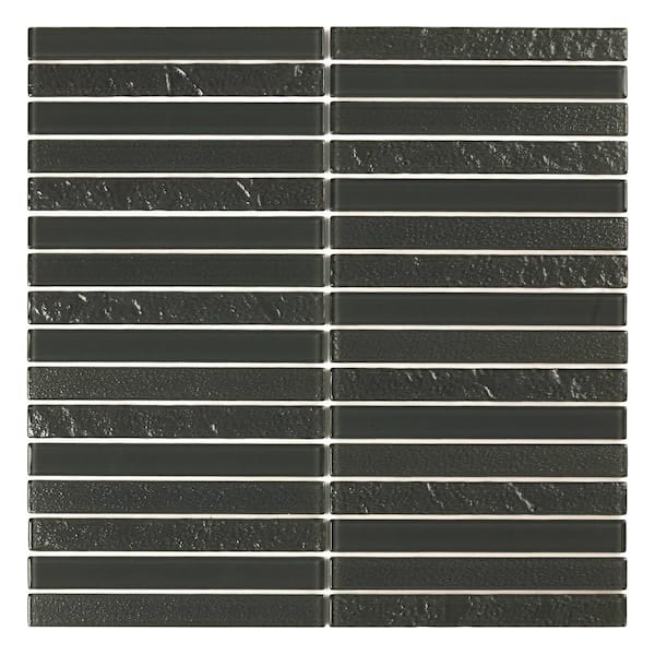 SpeedTiles Take Home Sample - Horizon Dark Green 4 in. x 4 in. Glass Peel and Stick Wall Mosaic Tile (0.11 sq.ft./ 1-pack)