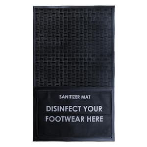Sanitizer Large Black 36 in. x 60 in. Rubber Sanitizer DoorMats