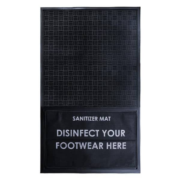 RugSmith Sanitizer Large Black 36 in. x 60 in. Rubber Sanitizer DoorMats