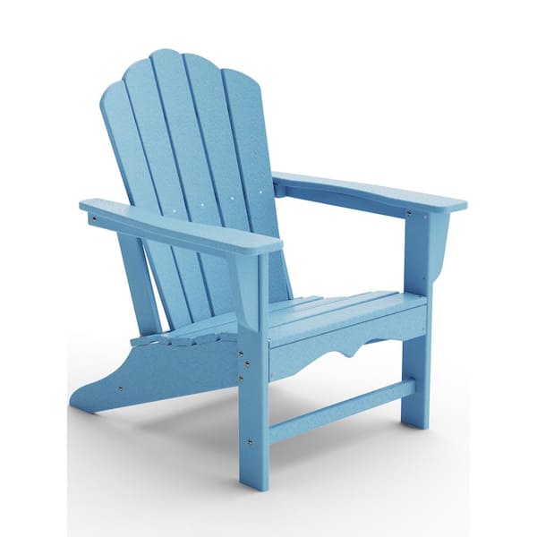 JEAREY Classic All-Weather HDPE Plastic Adirondack Chair in Light Blue