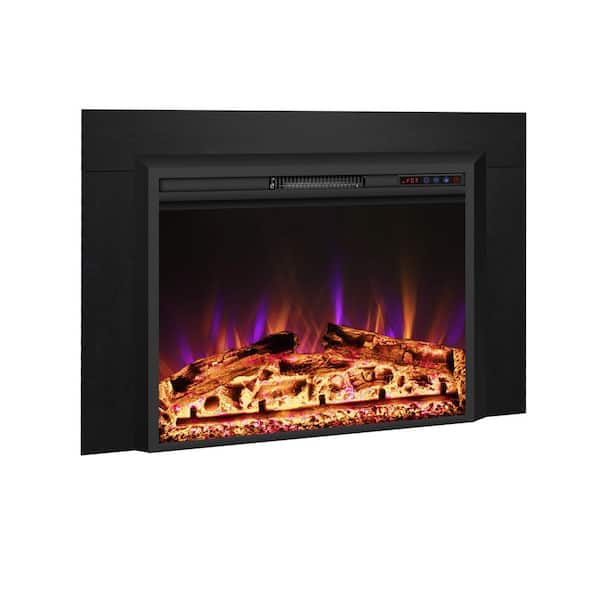 42 in. W Electric Fireplace Insert with Trim Kit, Remote Control, 3 Flames, 9H Timer, 42 in. W x 29.5 in. H x 6.5 in. D