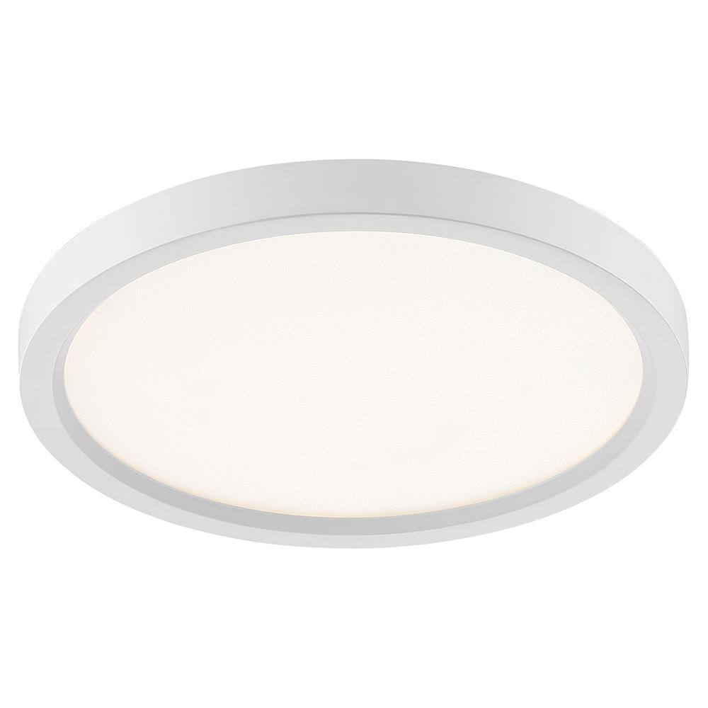 Sleek 11" Brushed Nickel LED Flush Mount with White Acrylic Shade