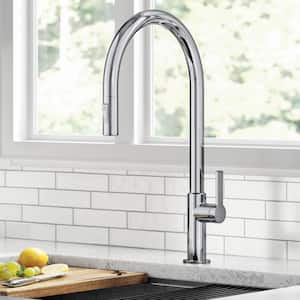 Oletto High-Arc Single-Handle Pull Down Sprayer Kitchen Faucet in Chrome