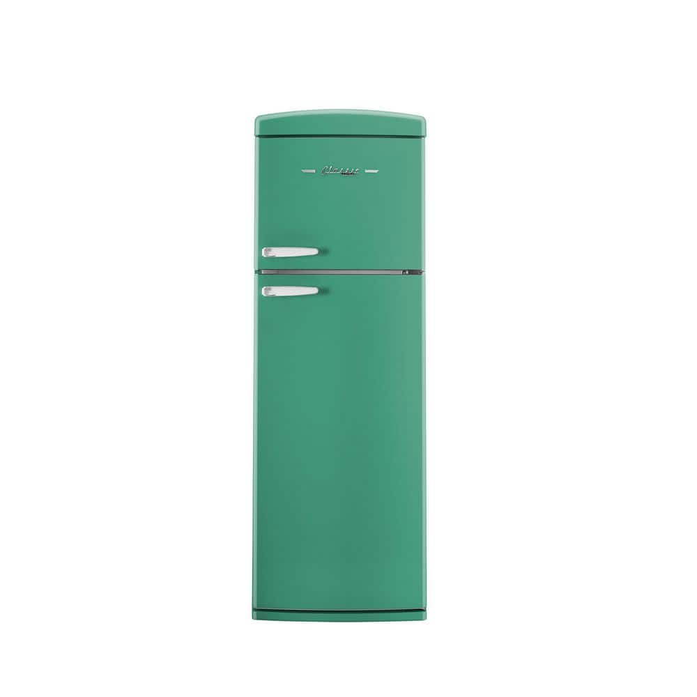 Classic Retro 23.8 in. 11 cu. ft. Frost Free Top Freezer Refrigerator in Ocean Mist Turquoise, Energy Star