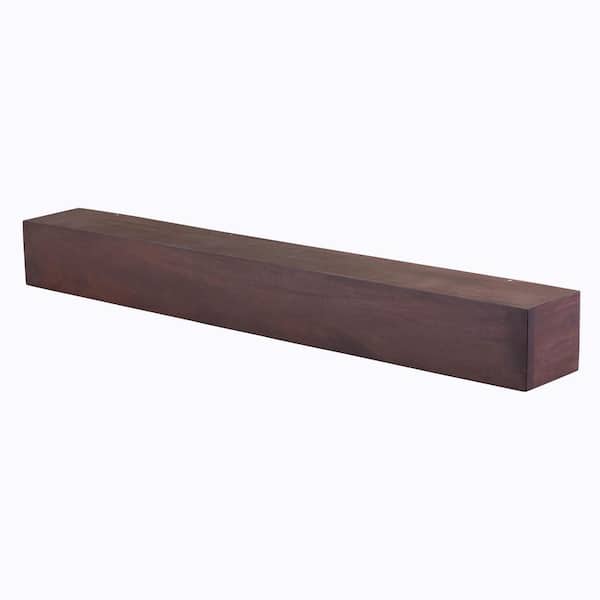 Dogberry Collections Rustic Fireplace Shelf Mantel, Mahogany, 60