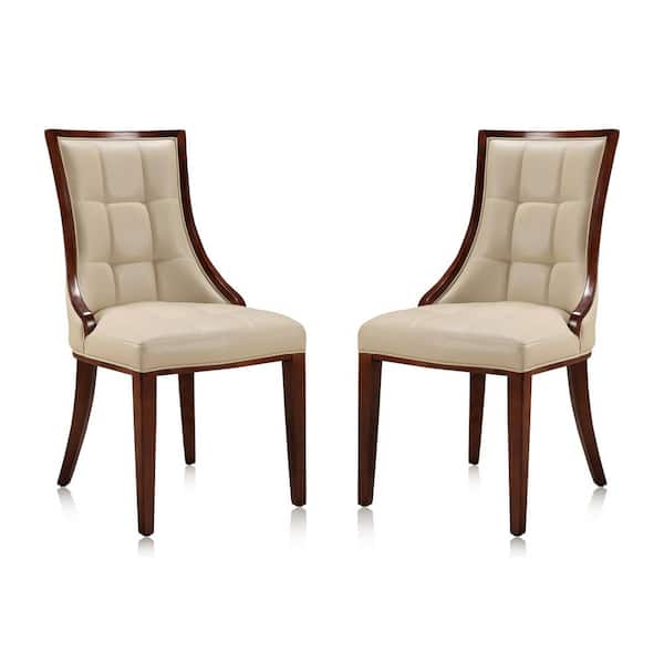Fifth Avenue Cream Faux Leather Upholstered Dining Chair (Set of 2)