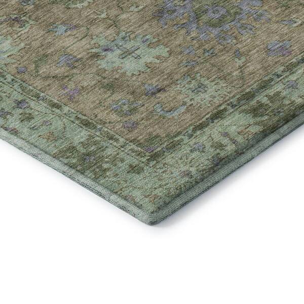 Mayfield Premium Machine Washable Abstract AMF2052 Brown 2 ft. x 7 ft. Runner Rug
