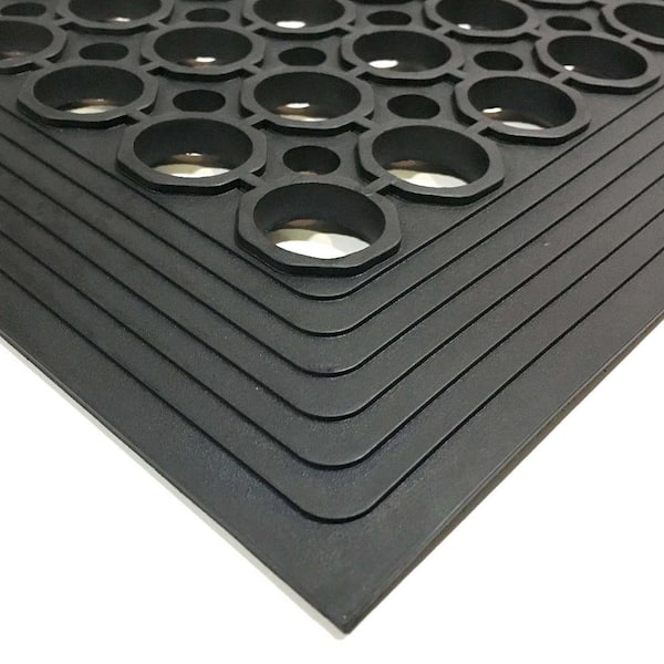 Rubber Floor Mat with Holes Non-slip Drainage Mat for Kitchen Restaurant  Bar Bathroom Indoor Outdoor Cushion 150*90cm 