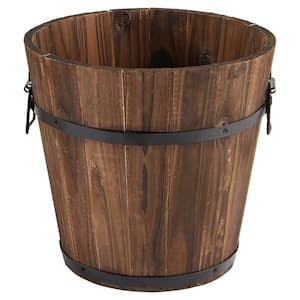 11.8 in. x 11.8 in. Burnt Wood Bucket Barrel