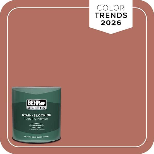 BEHR ULTRA 1 qt. #PPU2-12 Terra Cotta Urn Extra Durable Semi-Gloss Enamel Interior Paint & Primer