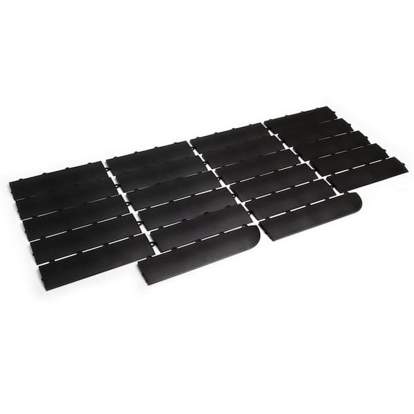 MotorDeck 12 in. x 3 in. Black Modular Female Edging Kit (22-Piece, includes 2 Corner Edges)