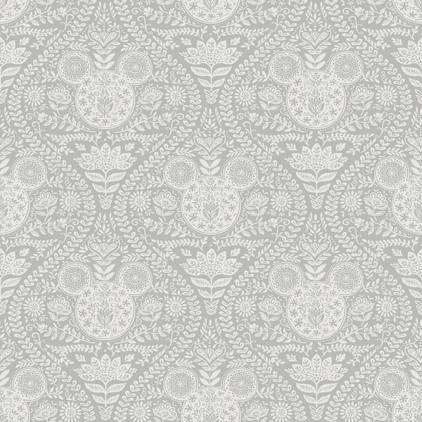 Disney Mickey Mouse Grey Block Print Peel and Stick Wallpaper