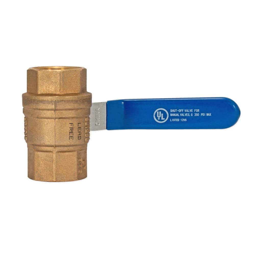 Heavy-Duty Brass Full Port Ball Valve with Blue Handle, 3/4 inch