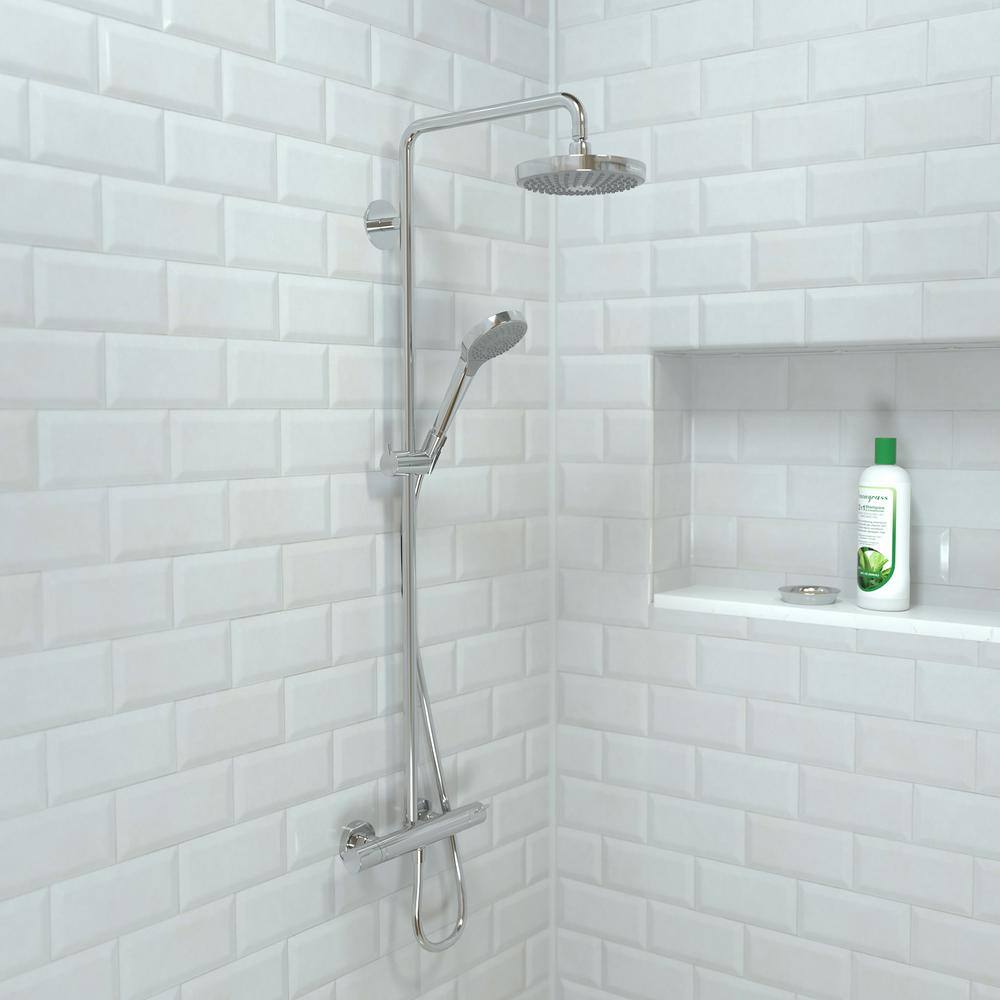 Chrome Adjustable Height Multi-Head Shower System