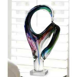 15 in. Contorted Handcrafted Art Irregular Glass Sculpture