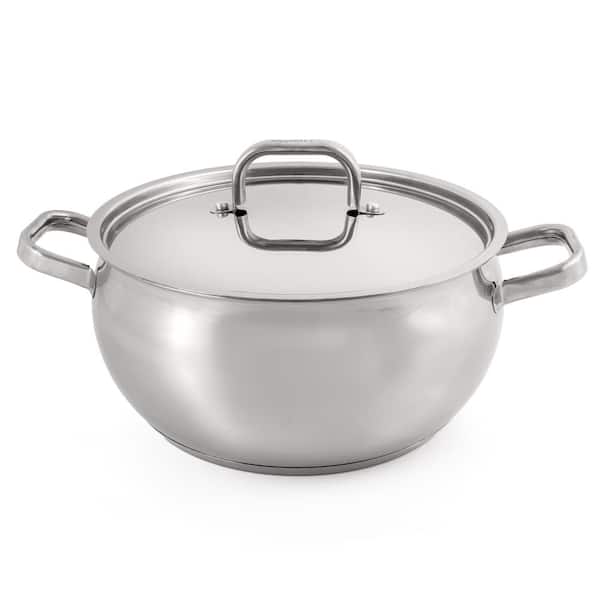 BergHOFF Belly Shape 5.5Qt. 18/10 Stainless Steel 9.5 in. Stockpot with SS Lid