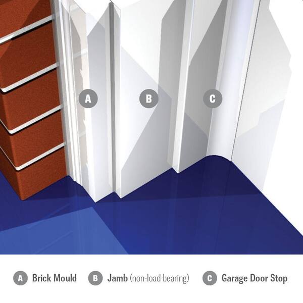 Veranda 2149 7/16 in. x 2 in. x 7 ft. PVC Composite White Garage Door Stop Moulding