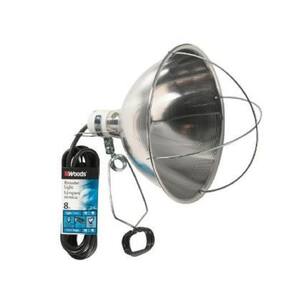 300-Watt 8 ft. 18/2 SJTW Incandescent Brooder Clamp Work Light and Heat Lamp with 9.75 in. Reflector and Bulb Guard
