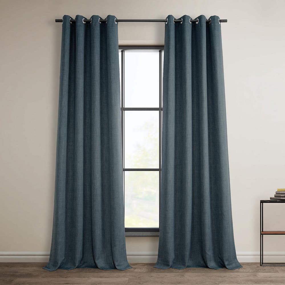 Exclusive Fabrics & Furnishings Reverie Blue Faux Linen Grommet Room ...