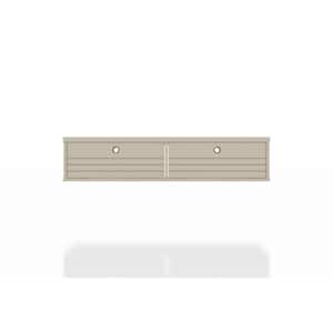 Liberty 43 in. Rectangular Off White Floating Desk with Built-In Storage