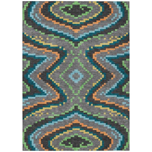 Chantille Machine Washable Indoor/Outdoor Abstract ACN2829 Gray 10 ft. x 14 ft. Area Rug