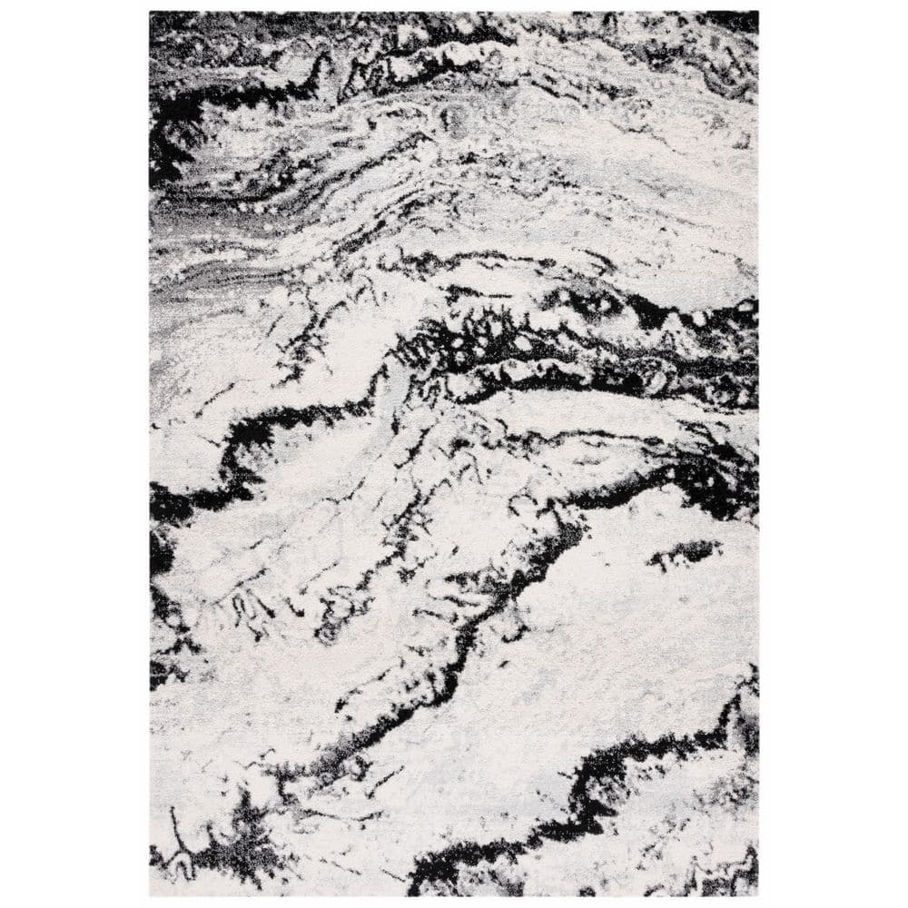 Tulum 4 ft. x 6 ft. Ivory/Black Distressed Marble Area Rug price history on PriceWatchPro