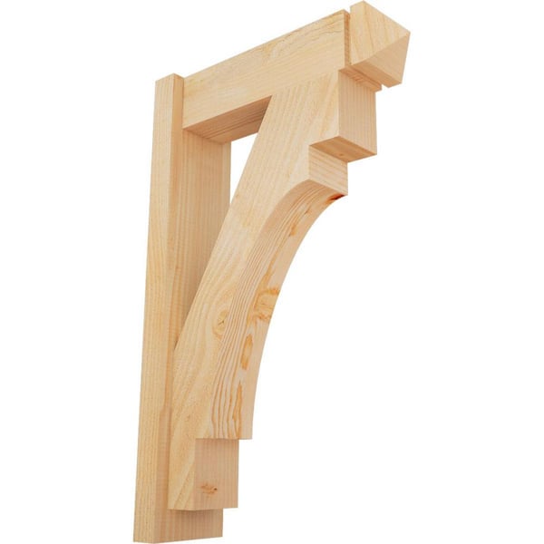 Ekena Millwork 6 in. x 32 in. x 20 in. Douglas Fir Merced Arts and Crafts Rough Sawn Outlooker