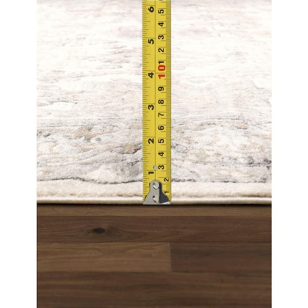 Amadeus Ivory/Grey 6 ft. x 6 ft. Square Oriental Area Rug