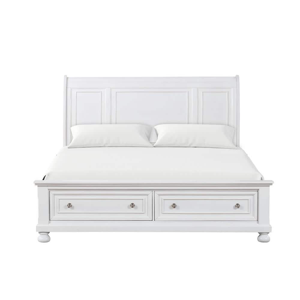 Meade White Wood King Panel Beds