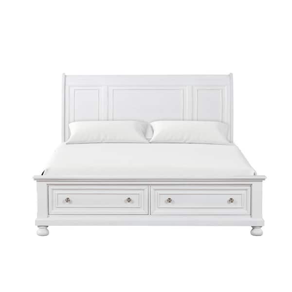 Meade White Wood King Panel Beds