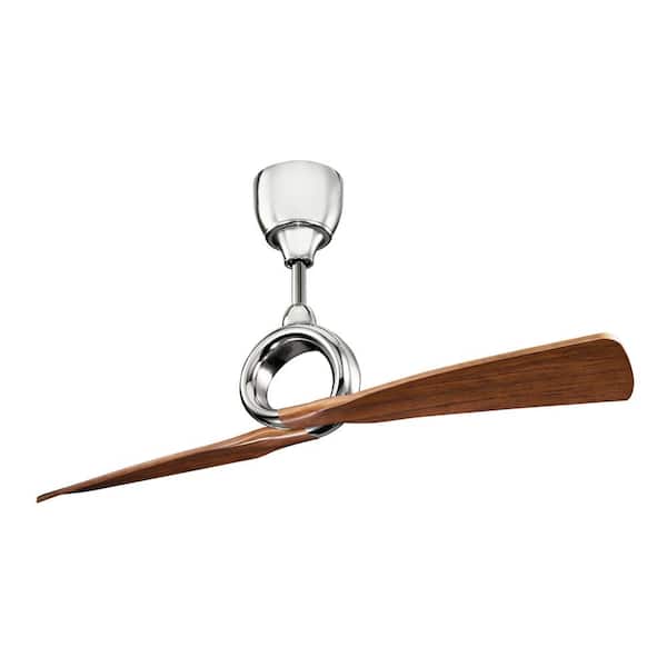 Link 54 in. Indoor Polished Nickel Low Profile Ceiling Fan with Remote Included for Bedrooms or Living Rooms