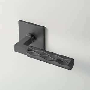 Hailey Matte Black Modern Double Dummy Interior Door Handle with Square Rosette and Concealed Screws