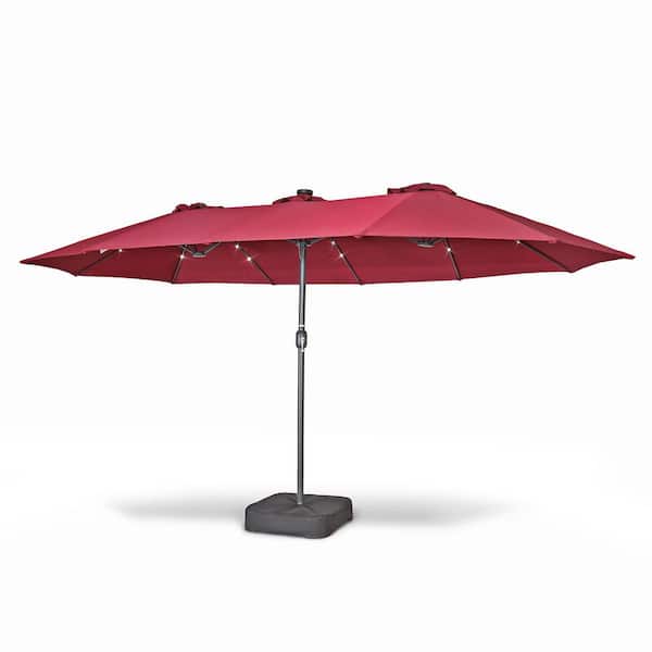 KUS0090U 213 Lbs Double Head Patio Umbrella Base 160 in, Red