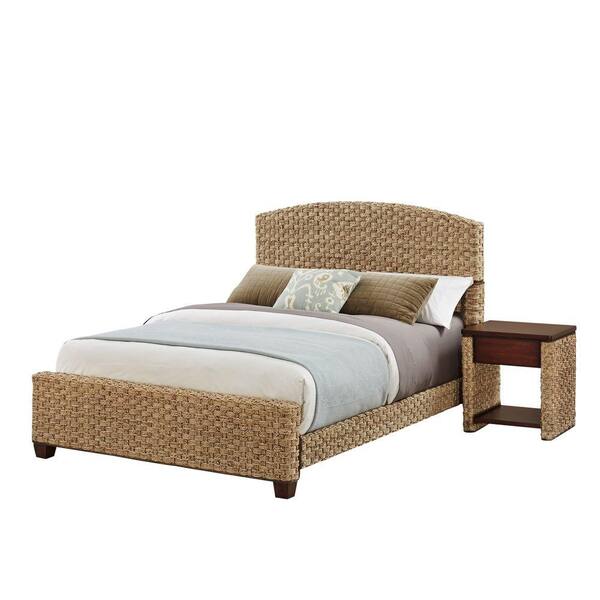 Home Styles Cabana Banana II Queen-Size Bed and 2-Piece Nightstand Set in Honey