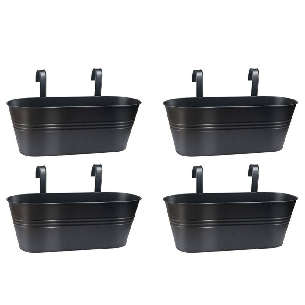 16 Inch 4 PCS Metal Hanging Flower Pots, Fence Hanging Planters with Detachable Hooks for Garden Balcony price history on PriceWatchPro