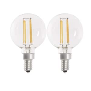 60-Watt Equivalent G16.5 Globe Dimmable Filament Clear CEC Title 20 E12 LED Vintage Edison LIght Bulb, Daylight (2-Pack)
