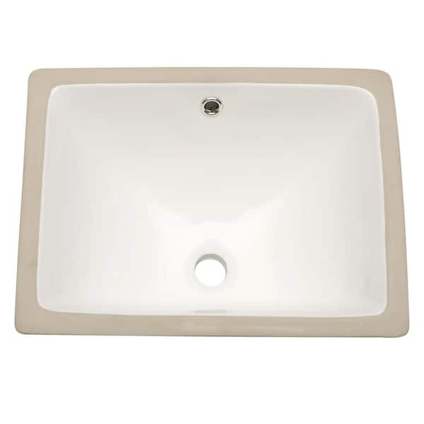 LORDEAR 20.3 in. x 15 in. Rectangular Bathroom Undermount Single Bowl Vessel Sink in White