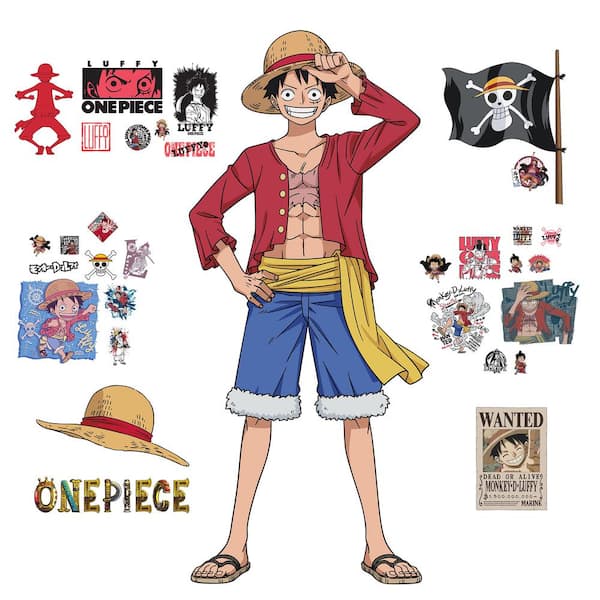 RoomMates 1-Piece Luffy Giant Red Peel and Stick Wall Decals RMK5439GM - The  Home Depot