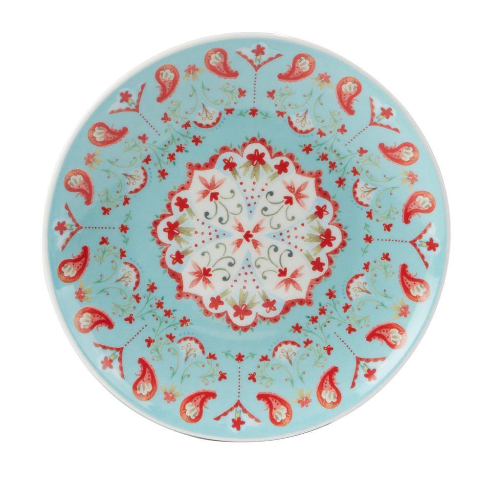 Francesca Assorted Colorful Porcelain Canape Plates Set of 6