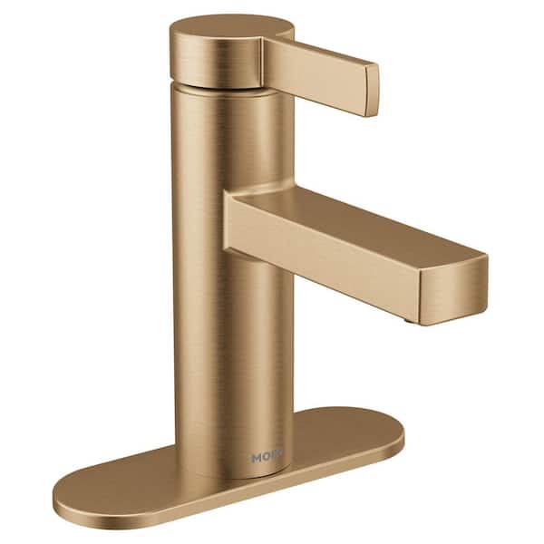 MOEN Beric Single Hole Single Handle Bathroom Faucet in Bronzed Gold