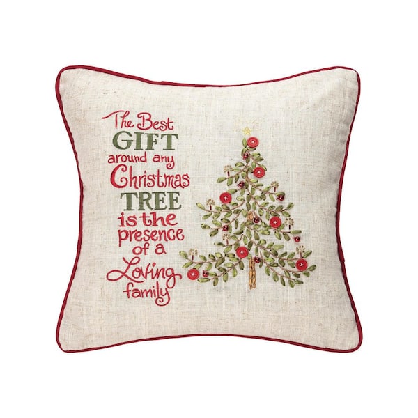 C&F Home Red Family Best Gift Christmas Tree Throw Pillow