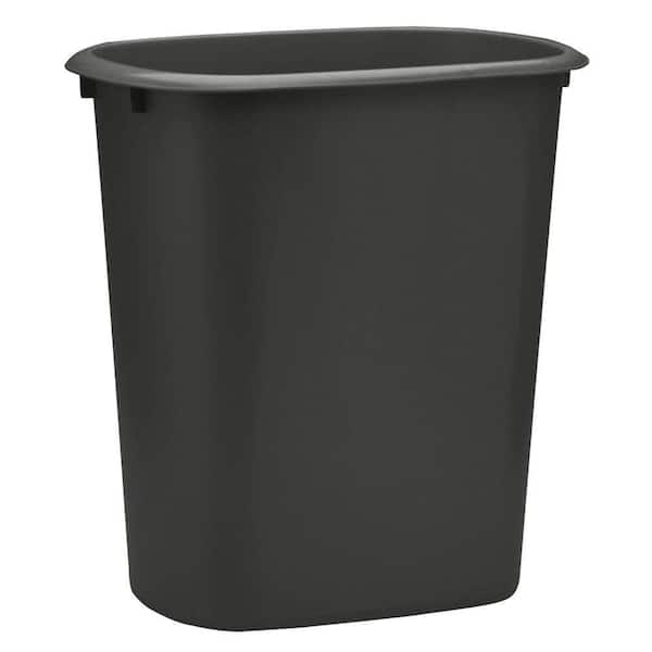 United Solutions 10 Qt. Plastic Black Designer Waste Basket