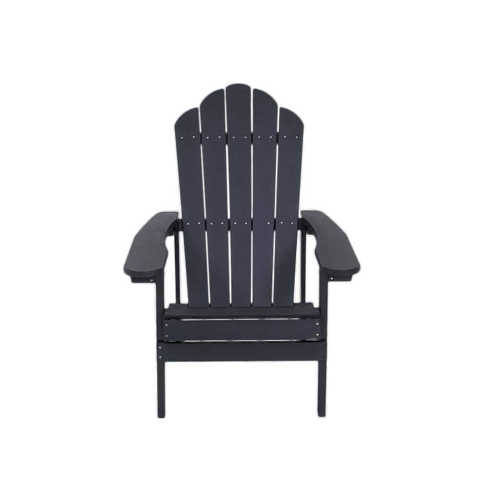 Deep Black Reclining Plastic Adirondack Chair WYBZJKF14 The Home Depot   Plastic Adirondack Chairs Wybzjkf14 64 1000 