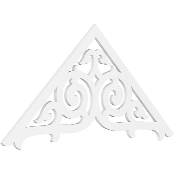 Ekena Millwork 1 in. x 72 in. x 33 in. (11/12) Pitch Athens Gable Pediment Architectural Grade PVC Moulding