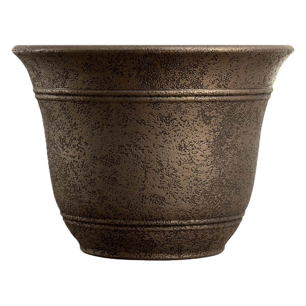 13 in. W Sierra Planter Round Nordic Bronze Planter