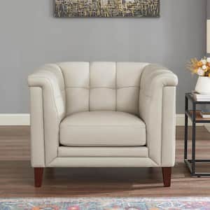 Arvo Vanilla Top Grain Leather Arm Chair with Removable